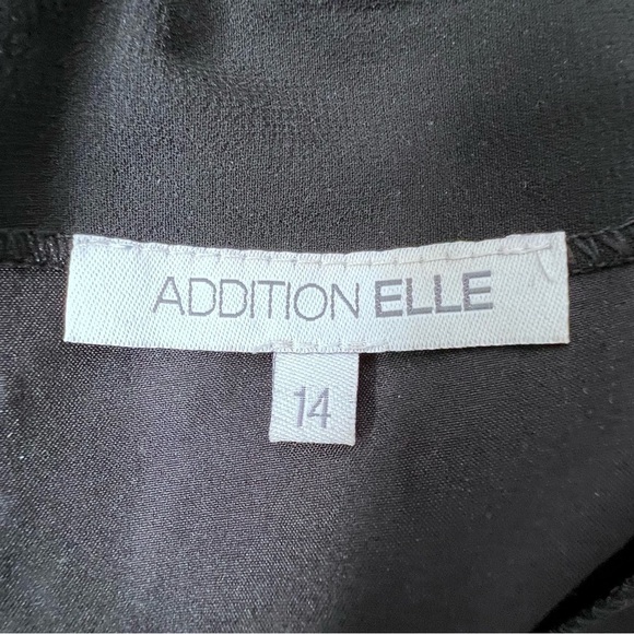 Vintage Addition Elle Black Chiffon Beaded Floral Dress Pants Size 14 - Picture 10 of 10